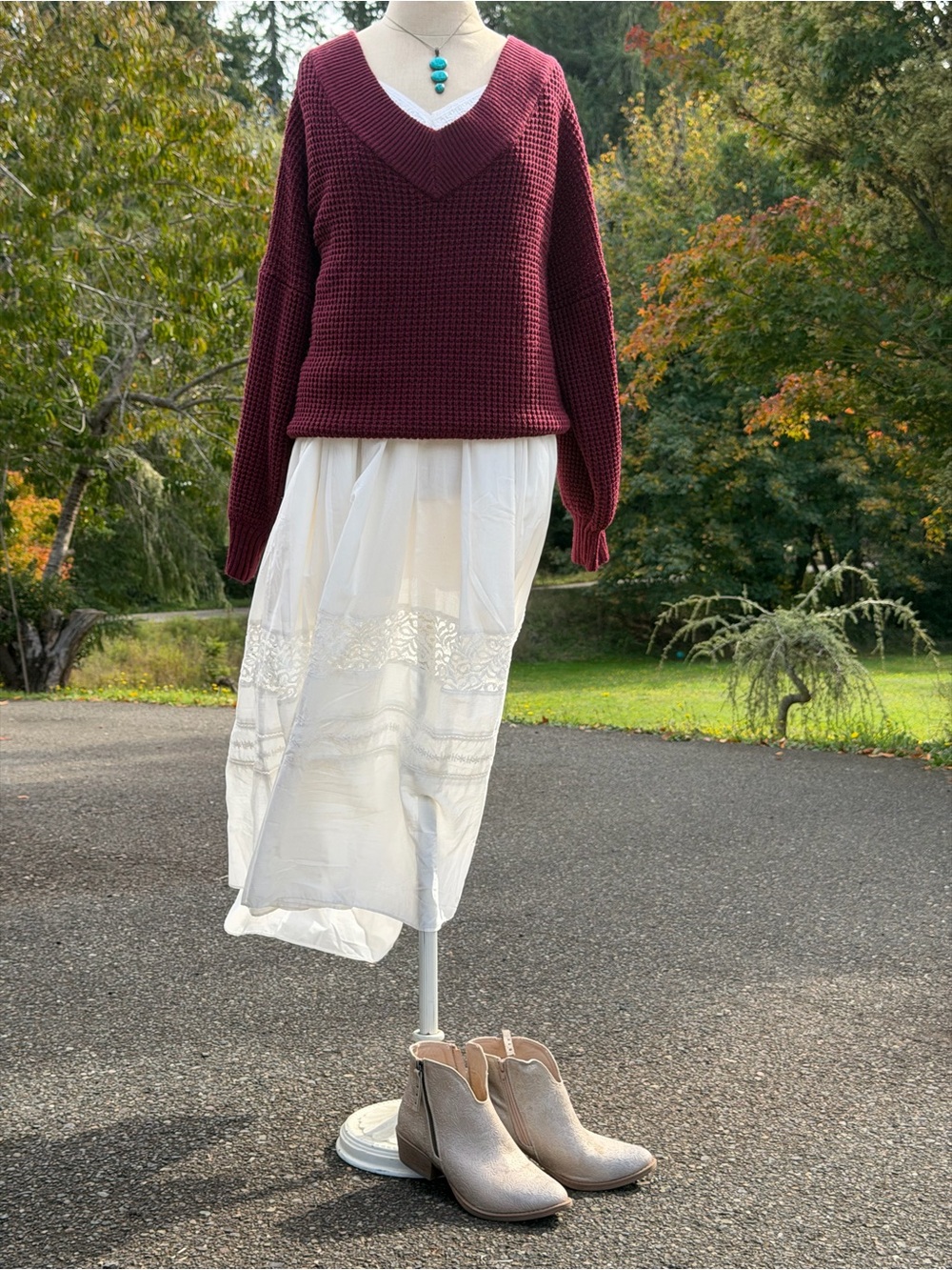 V-Neck Waffle Knit Sweater 🤍🧇🤎
